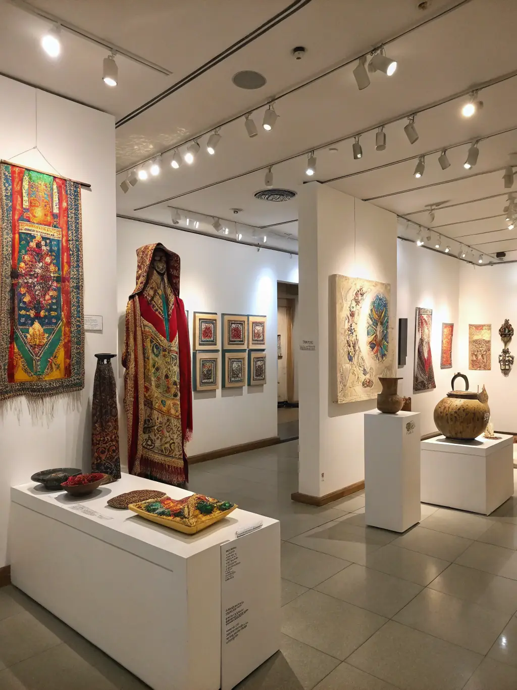 A visually appealing image of an art exhibition at ASSOCIATION PAARADOOBLE, showcasing paintings, sculptures, and other visual art forms.