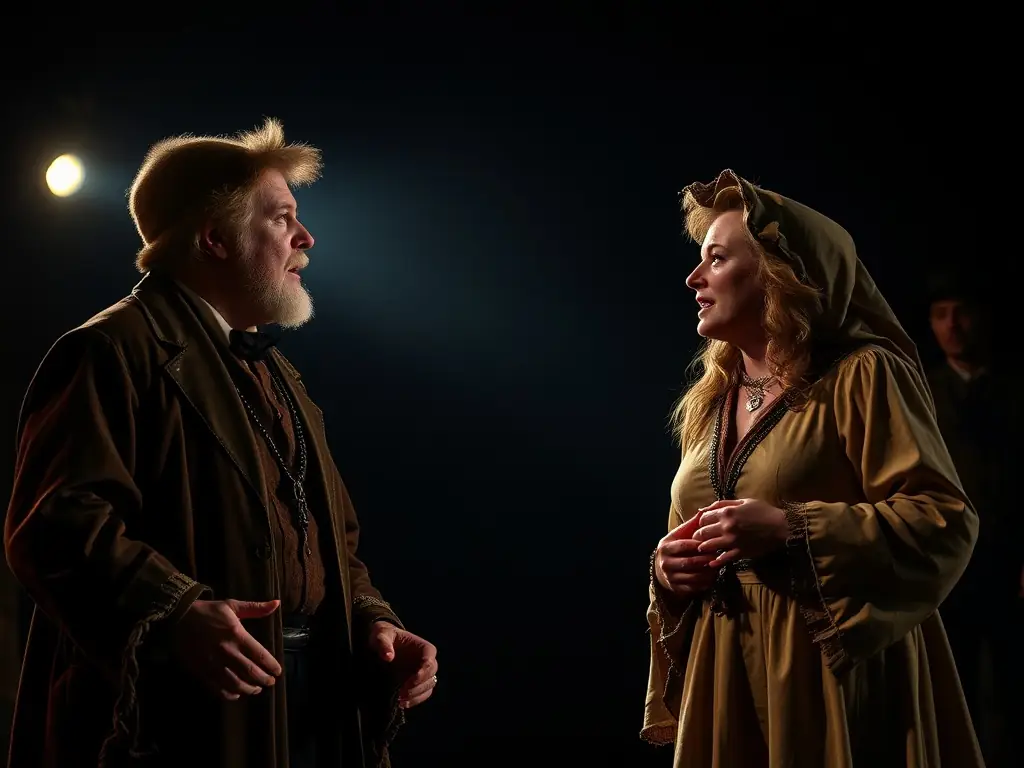 A captivating image of a theater performance at ASSOCIATION PAARADOOBLE, with actors in costume and a dramatic scene unfolding on stage.